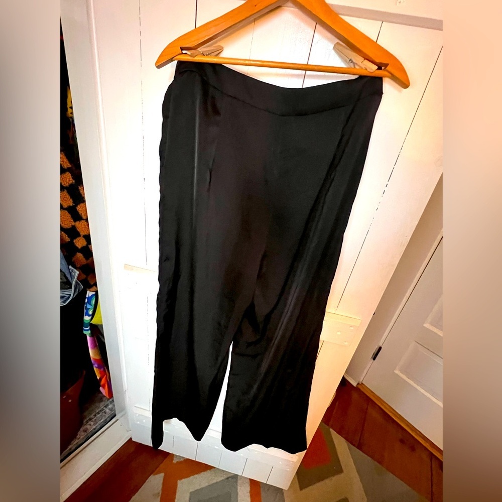 SHEIN Wide Leg Silky Pants Women Large w/pockets